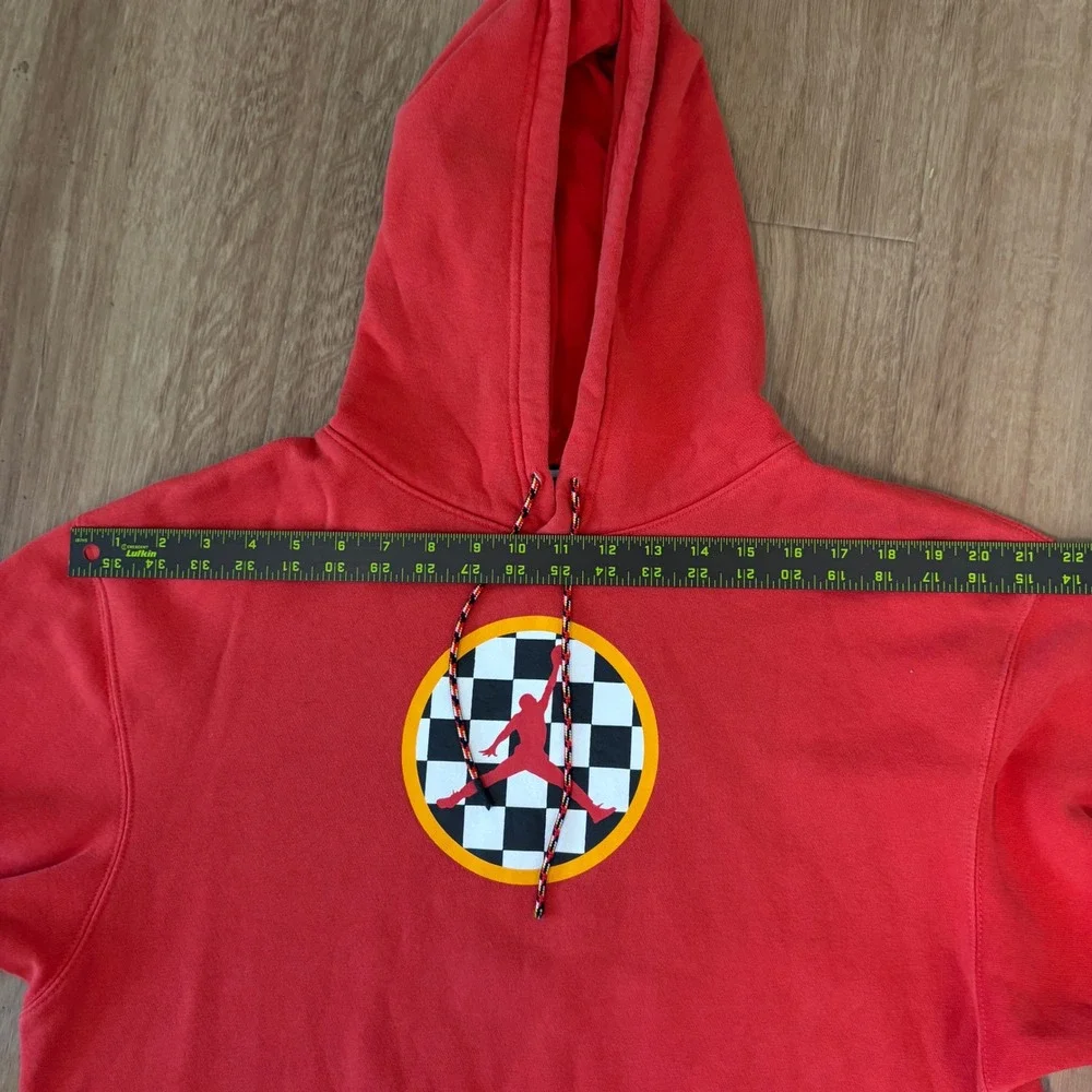Jordan Brand Mens Red Racing Checkerboard Jumpman Signature Hoodie Size M - Picture 8 of 8